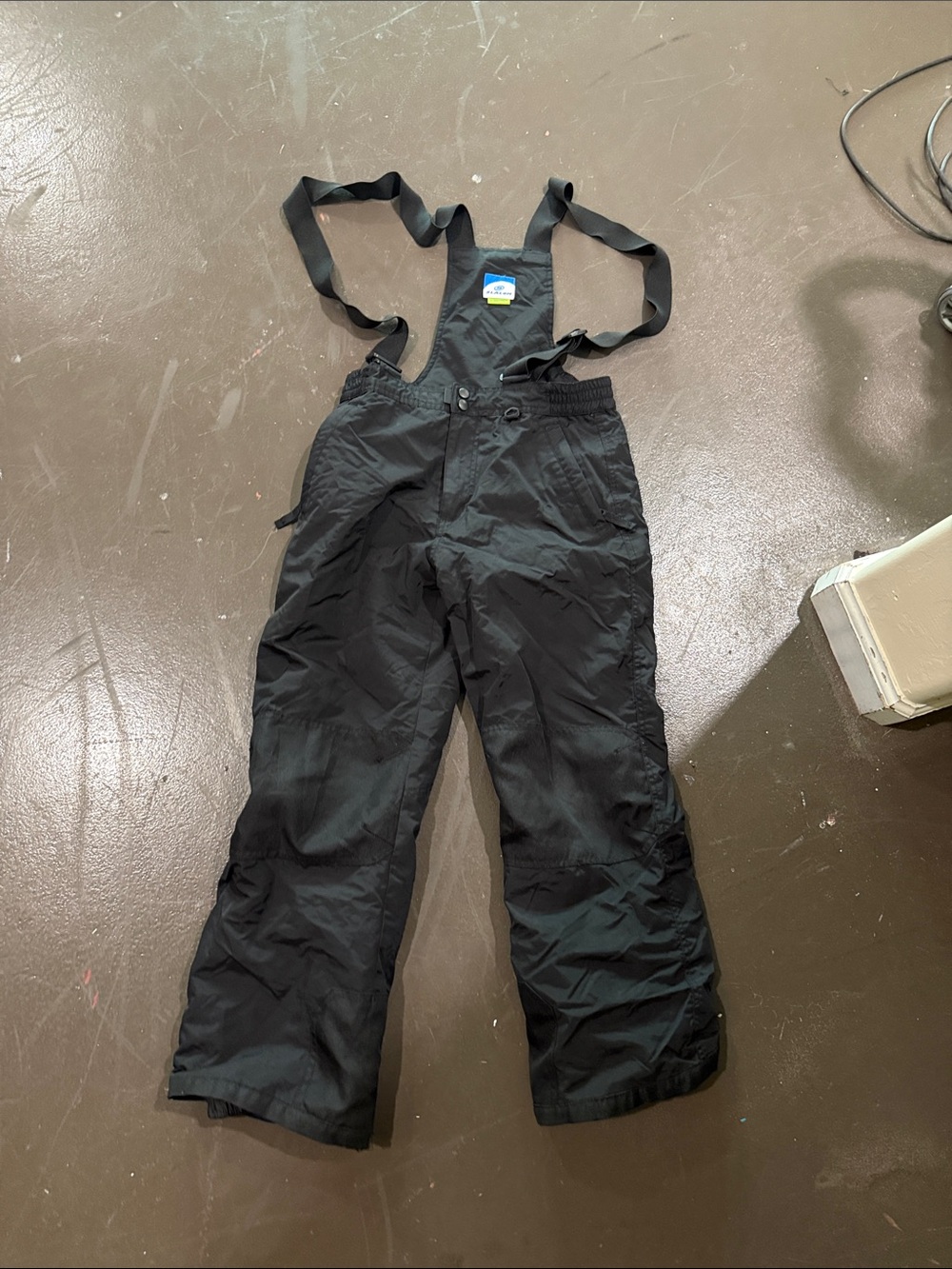 Black Snow Bib Pants with Adjustable Suspenders youth extra large